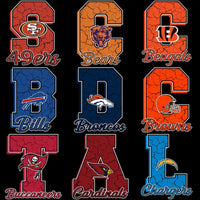 Load image into Gallery viewer, 32 Football Teams Cracked Letter Initials Logo Designs Bundle PNG
