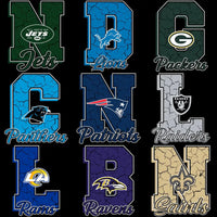Load image into Gallery viewer, 32 Football Teams Cracked Letter Initials Logo Designs Bundle PNG
