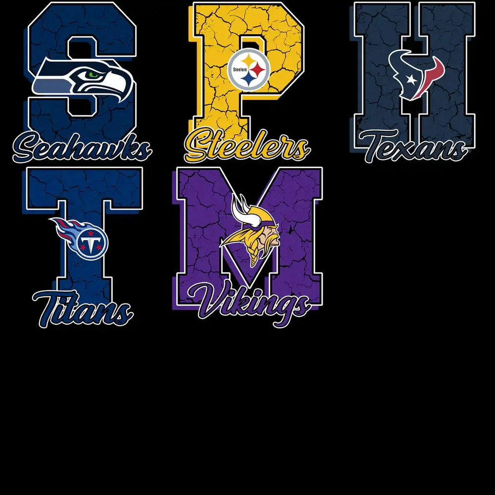 32 Football Teams Cracked Letter Initials Logo Designs Bundle PNG