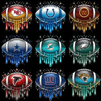 Load image into Gallery viewer, 32 Football Teams Dripping Ball Glitter Designs Bundle PNG
