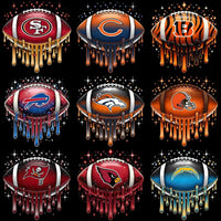 Load image into Gallery viewer, 32 Football Teams Dripping Ball Glitter Designs Bundle PNG
