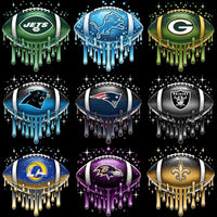Load image into Gallery viewer, 32 Football Teams Dripping Ball Glitter Designs Bundle PNG

