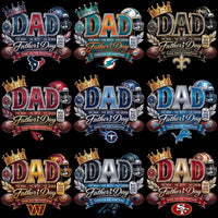 Load image into Gallery viewer, 32 Football Teams Father's Day Luxury King Dad Designs Bundle PNG
