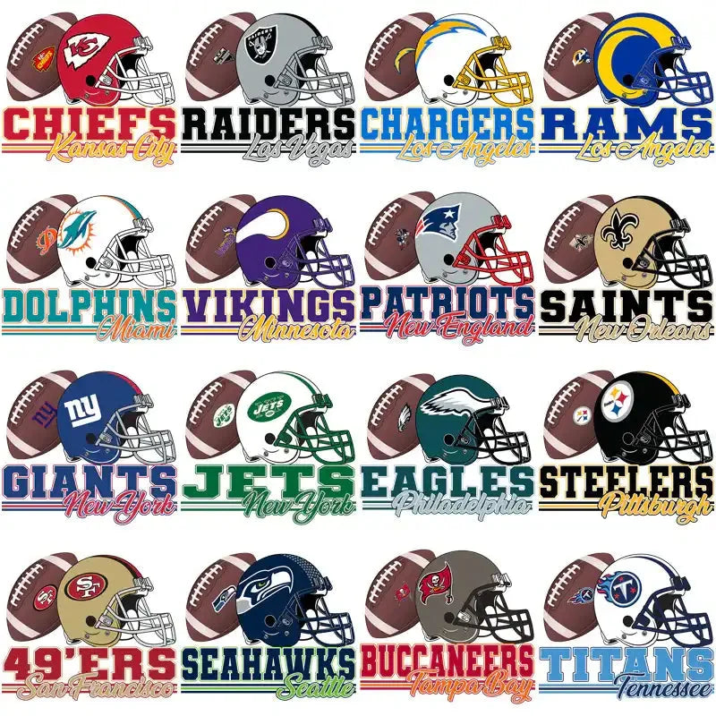 32 Football Teams Football & Vintage Stripes Designs Bundle PNG
