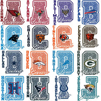 Load image into Gallery viewer, 32 Football Teams Glitter Letter Designs Bundle PNG

