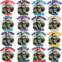 Load image into Gallery viewer, 32 Football Teams Grinch Snowflakes Designs Bundle PNG
