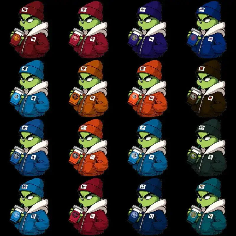 32 Football Teams Grinch Starbucks Designs Bundle PNG