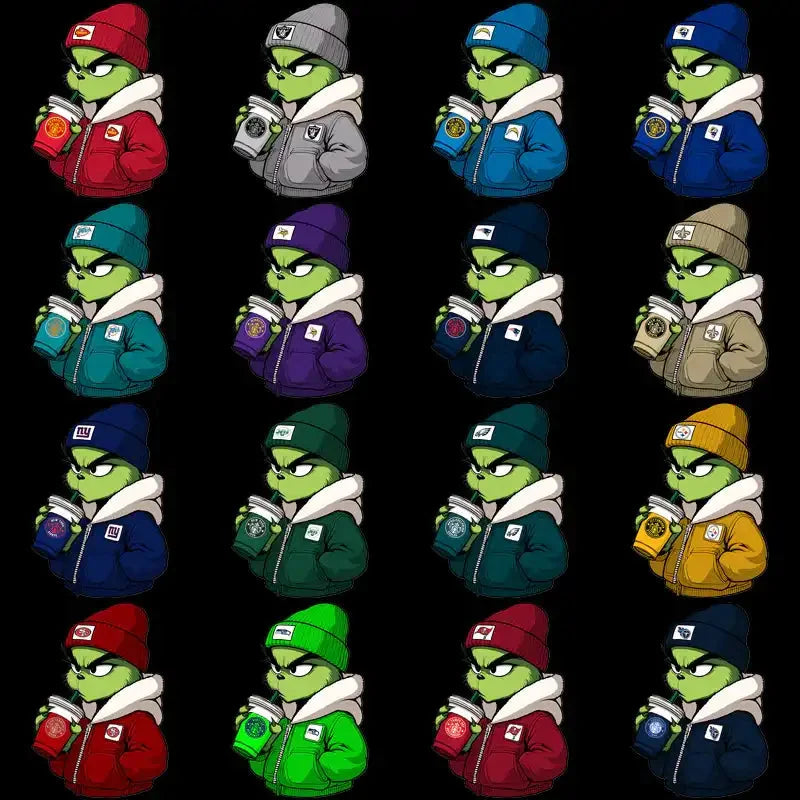 32 Football Teams Grinch Starbucks Designs Bundle PNG