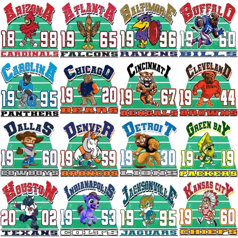 32 Football Teams Grunge Vintage Designs Bundle PNG