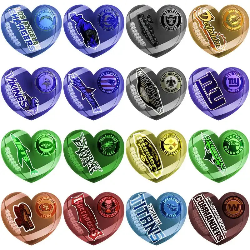 32 Football Teams Hearts Designs Bundle PNG