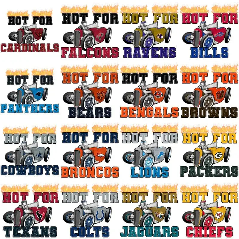 32 Football Teams Hot Rod Designs Bundle PNG