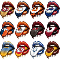 Load image into Gallery viewer, 32 Football Teams Logo Dripping Lips Tongue Out Designs Bundle PNG
