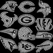 32 Football Teams Logo Leopard Pattern Designs Bundle PNG