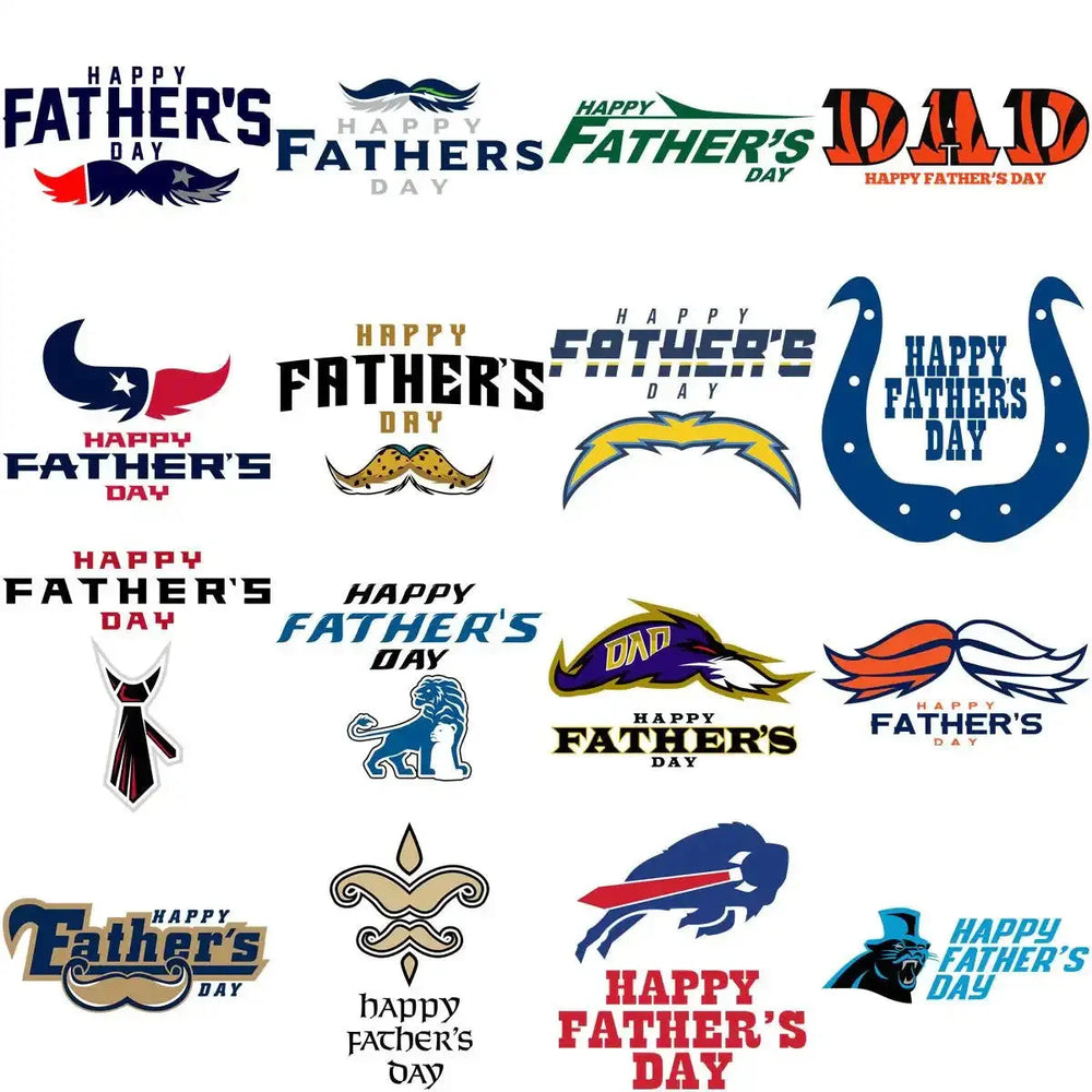 32 Football Teams Logos Father's Day Designs Bundle PNG