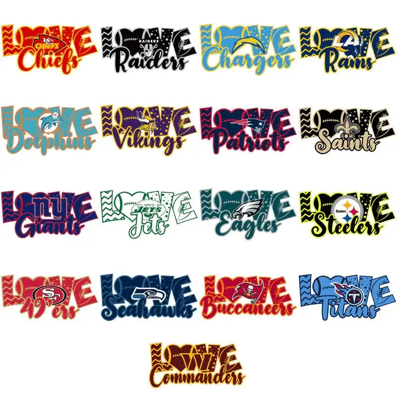 32 Football Teams Love & Football Designs Bundle PNG