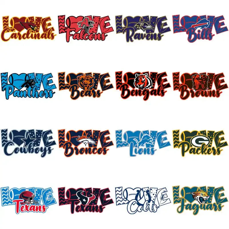 32 Football Teams Love & Football Designs Bundle PNG