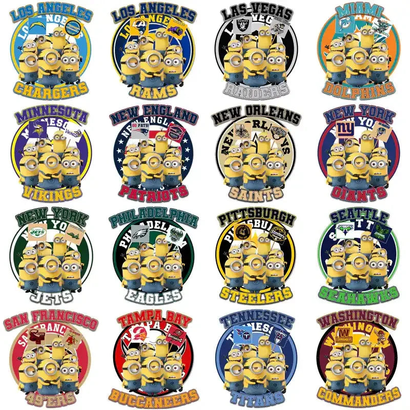 32 Football Teams Minion Gang Designs Bundle PNG