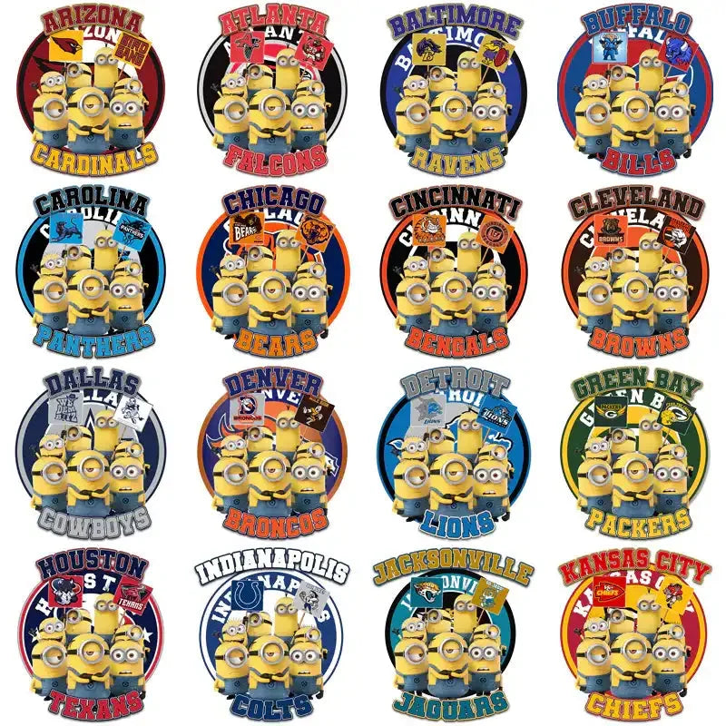 32 Football Teams Minion Gang Designs Bundle PNG