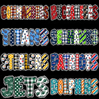 Load image into Gallery viewer, 32 Football Teams Patchwork Doodle Letters Designs Bundle PNG
