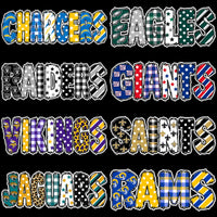 Load image into Gallery viewer, 32 Football Teams Patchwork Doodle Letters Designs Bundle PNG
