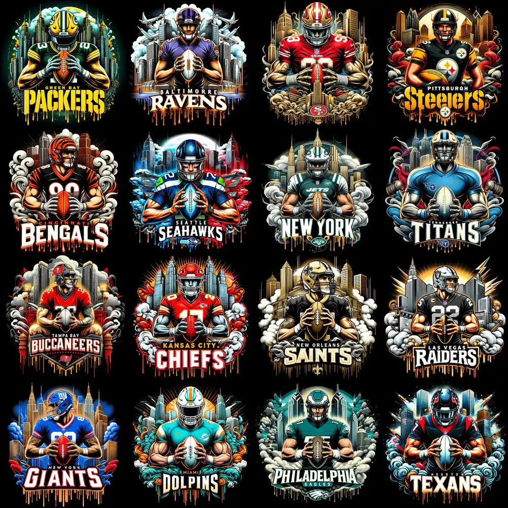 32 Football Teams Player Designs Bundle PNG