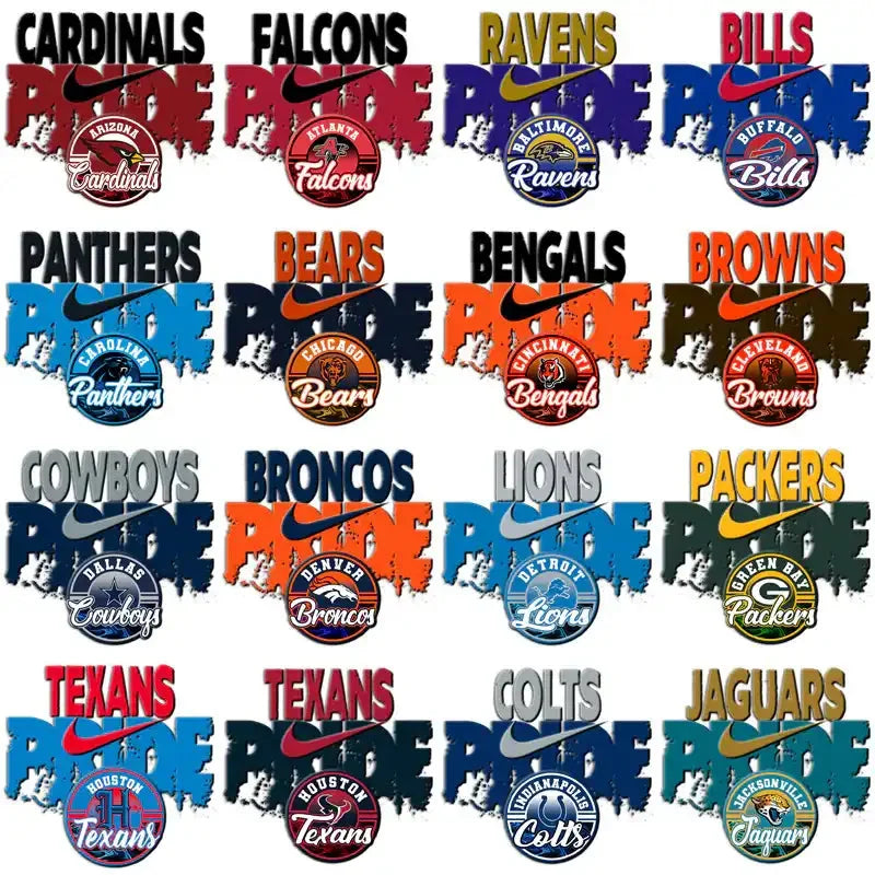 32 Football Teams PRIDE Swoosh Designs Bundle PNG