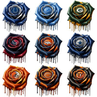 Load image into Gallery viewer, 32 Football Teams Rose Logo Dripping Flower Designs Bundle PNG
