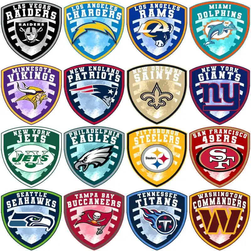 32 Football Teams Shield Logo Designs Bundle PNG