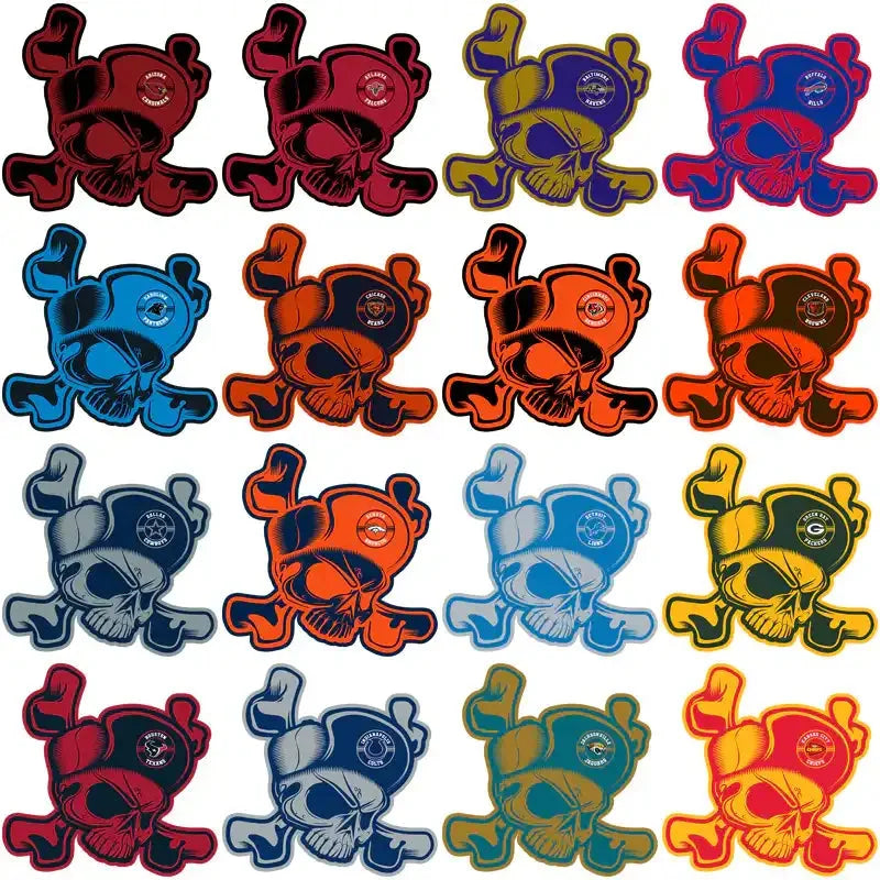 32 Football Teams Skull Cap Designs Bundle PNG