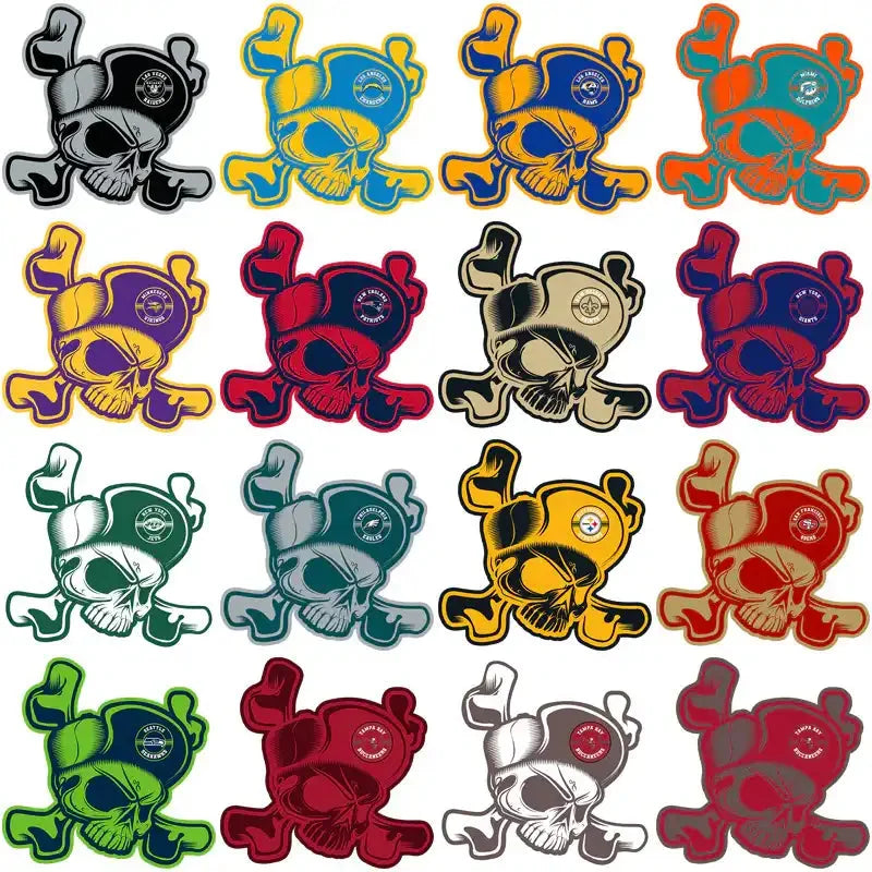 32 Football Teams Skull Cap Designs Bundle PNG