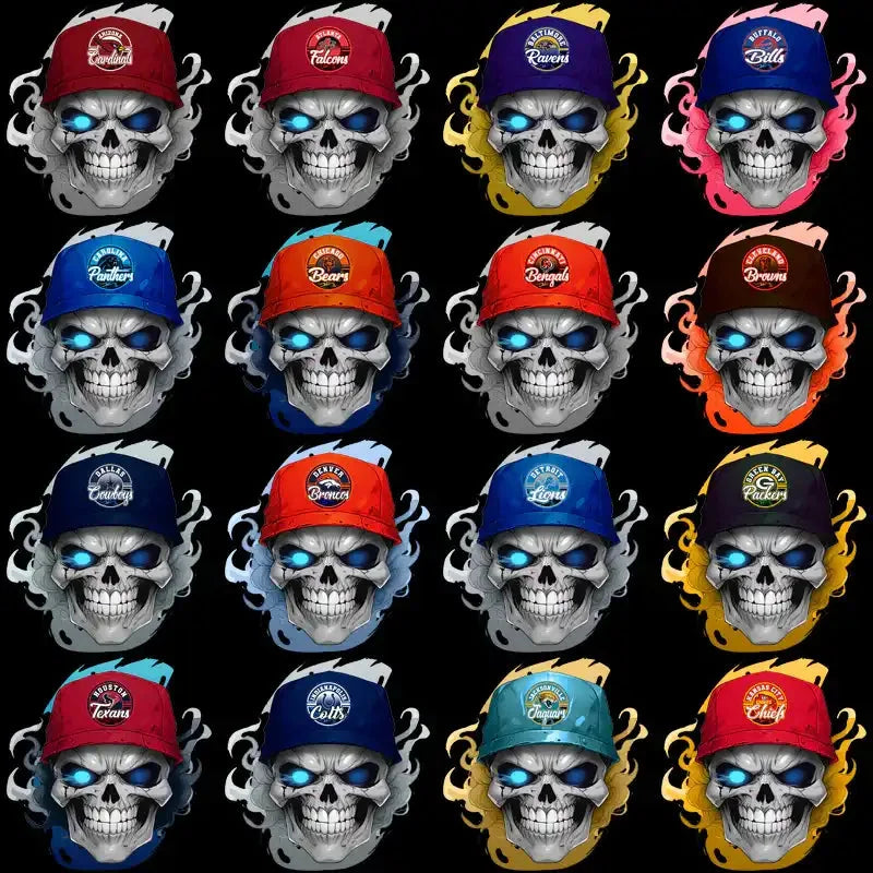 32 Football Teams Smokin Skull Designs Bundle PNG