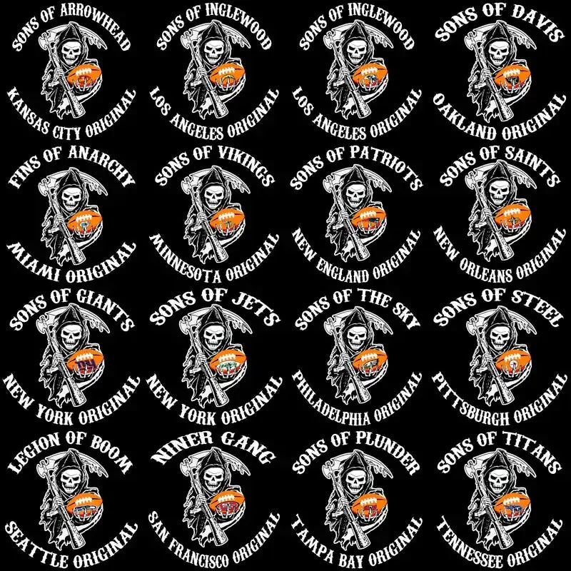 32 Football Teams SOA Parody Logos Designs Bundle PNG