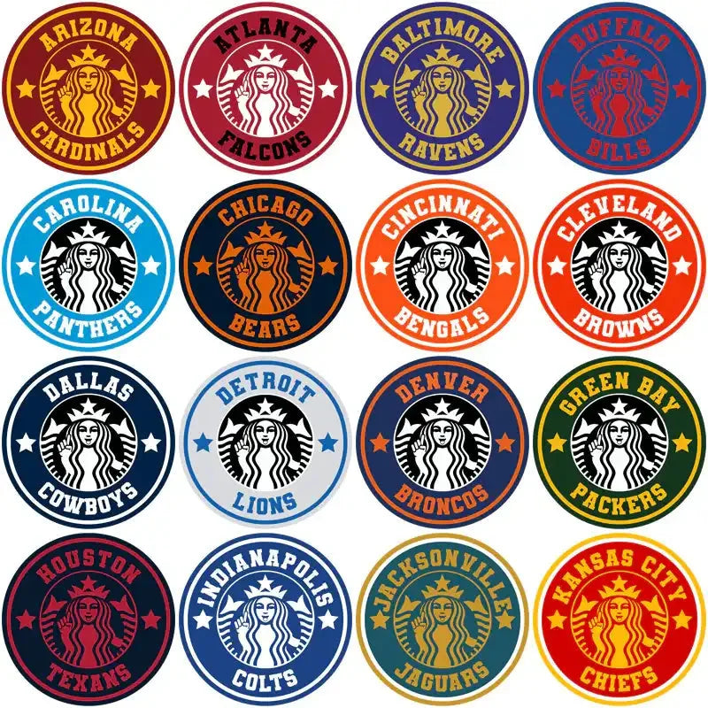 32 Football Teams Starbucks Team Logos Designs Bundle PNG