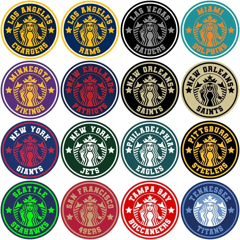 32 Football Teams Starbucks Team Logos Designs Bundle PNG