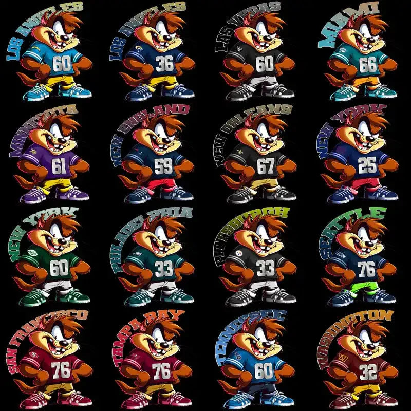 32 Football Teams Tazmania Designs Bundle PNG