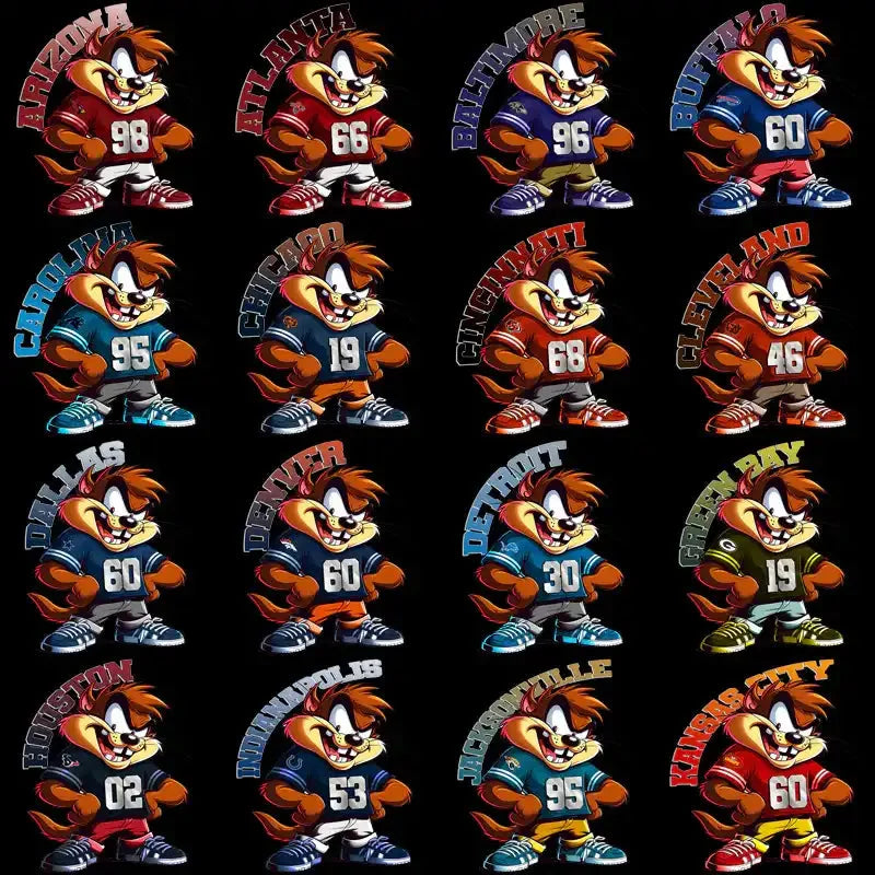 32 Football Teams Tazmania Designs Bundle PNG