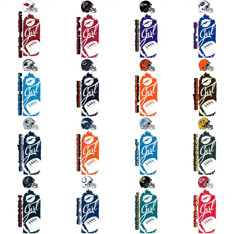 32 Football Teams Team Girl Designs Bundle PNG