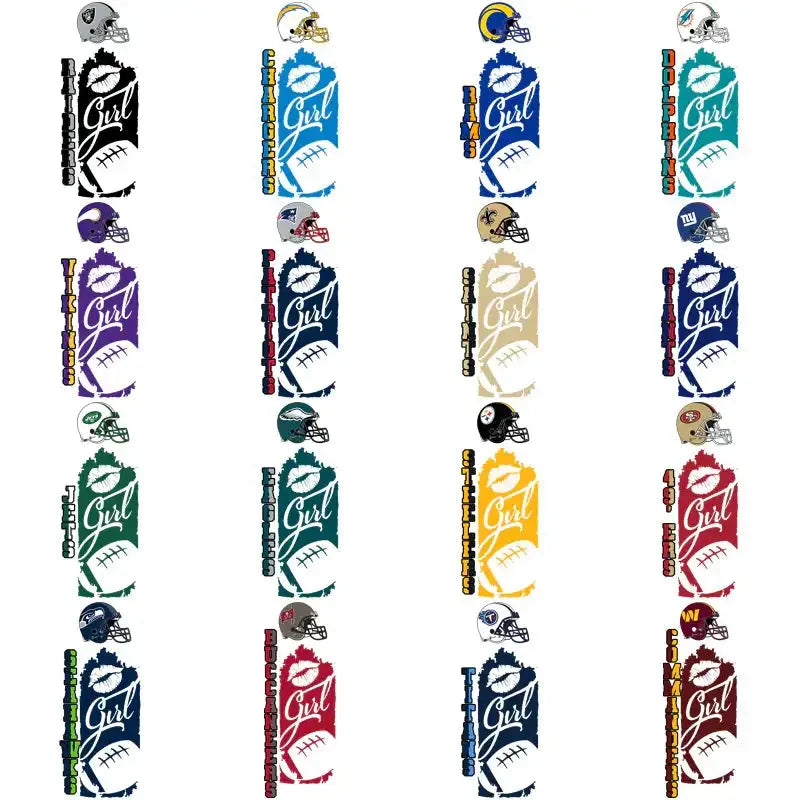 32 Football Teams Team Girl Designs Bundle PNG