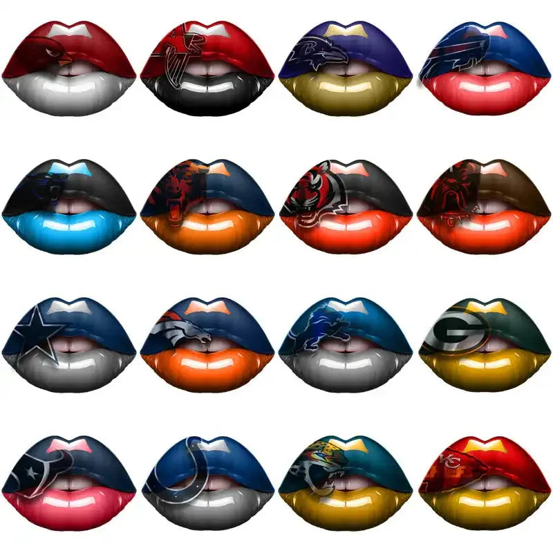 32 Football Teams Team Lips Designs Bundle PNG