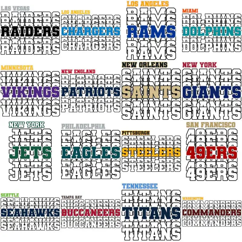32 Football Teams Team Names Designs Bundle PNG