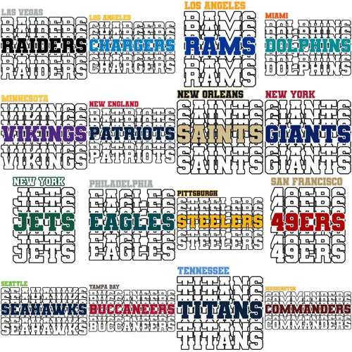 32 Football Teams Team Names Designs Bundle PNG