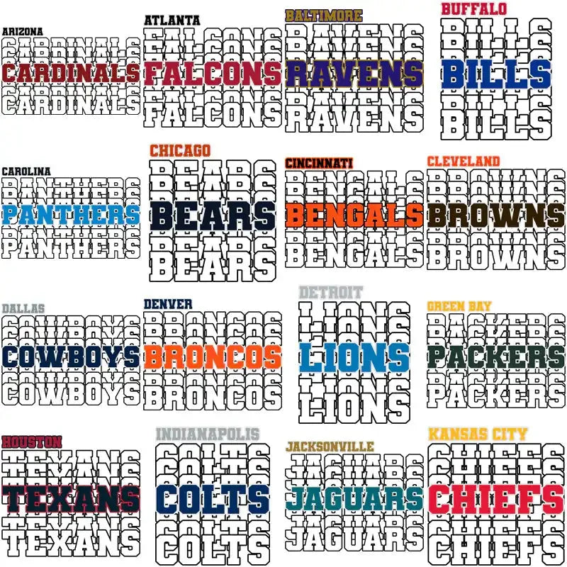 32 Football Teams Team Names Designs Bundle PNG