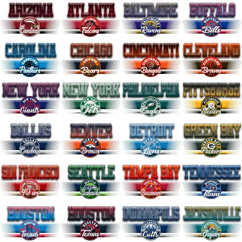 32 Football Teams Team Stripe Designs Bundle PNG