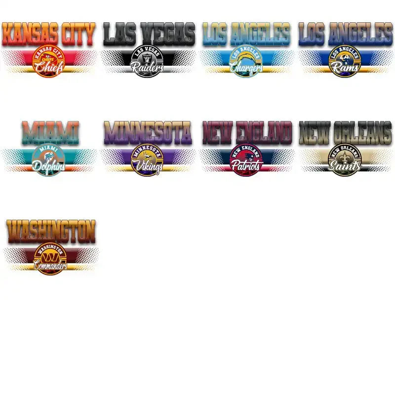 32 Football Teams Team Stripe Designs Bundle PNG