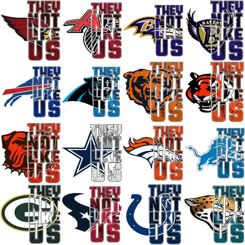 32 Football Teams They Not Like Us Designs Bundle PNG