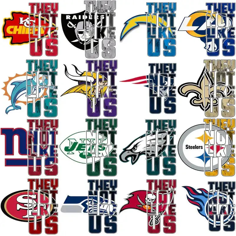 32 Football Teams They Not Like Us Designs Bundle PNG