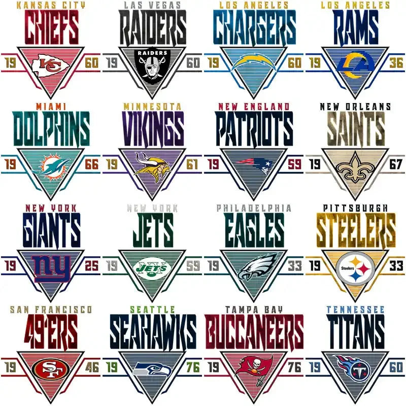 32 Football Teams Triangle Designs Bundle PNG