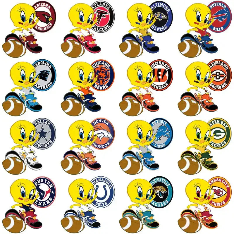 32 Football Teams Tweety Bird Designs Bundle PNG