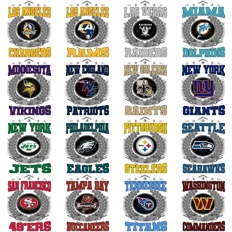 32 Football Teams Wreath Designs Bundle PNG