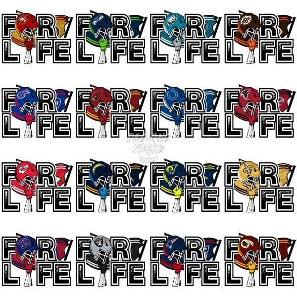 32 FOR LIFE Football Designs Bundle PNG
